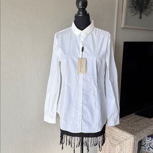 NWT Burberry Classic White women Dress Shirt size 12